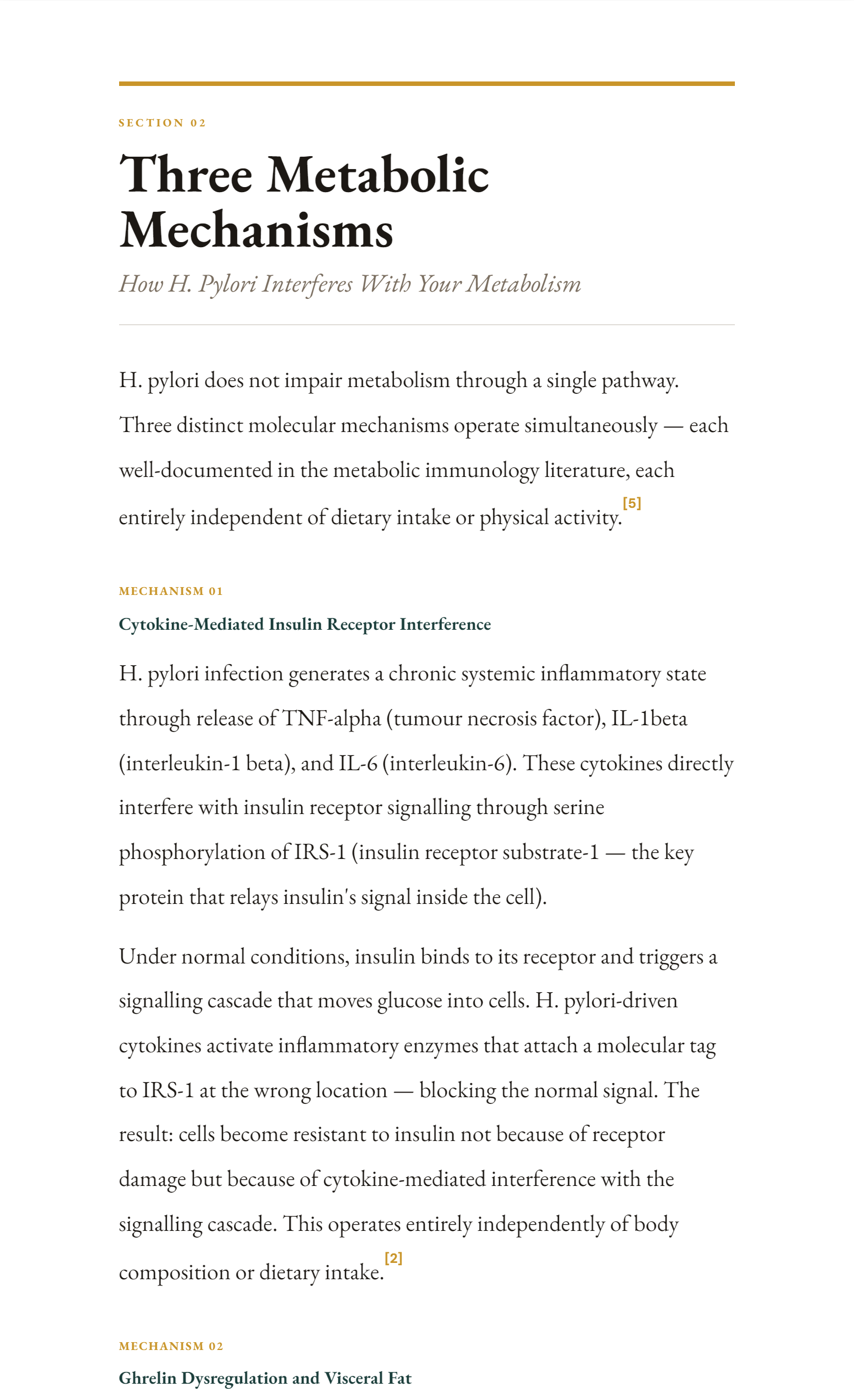 A page from Section 02 of the guide — Three Metabolic Mechanisms