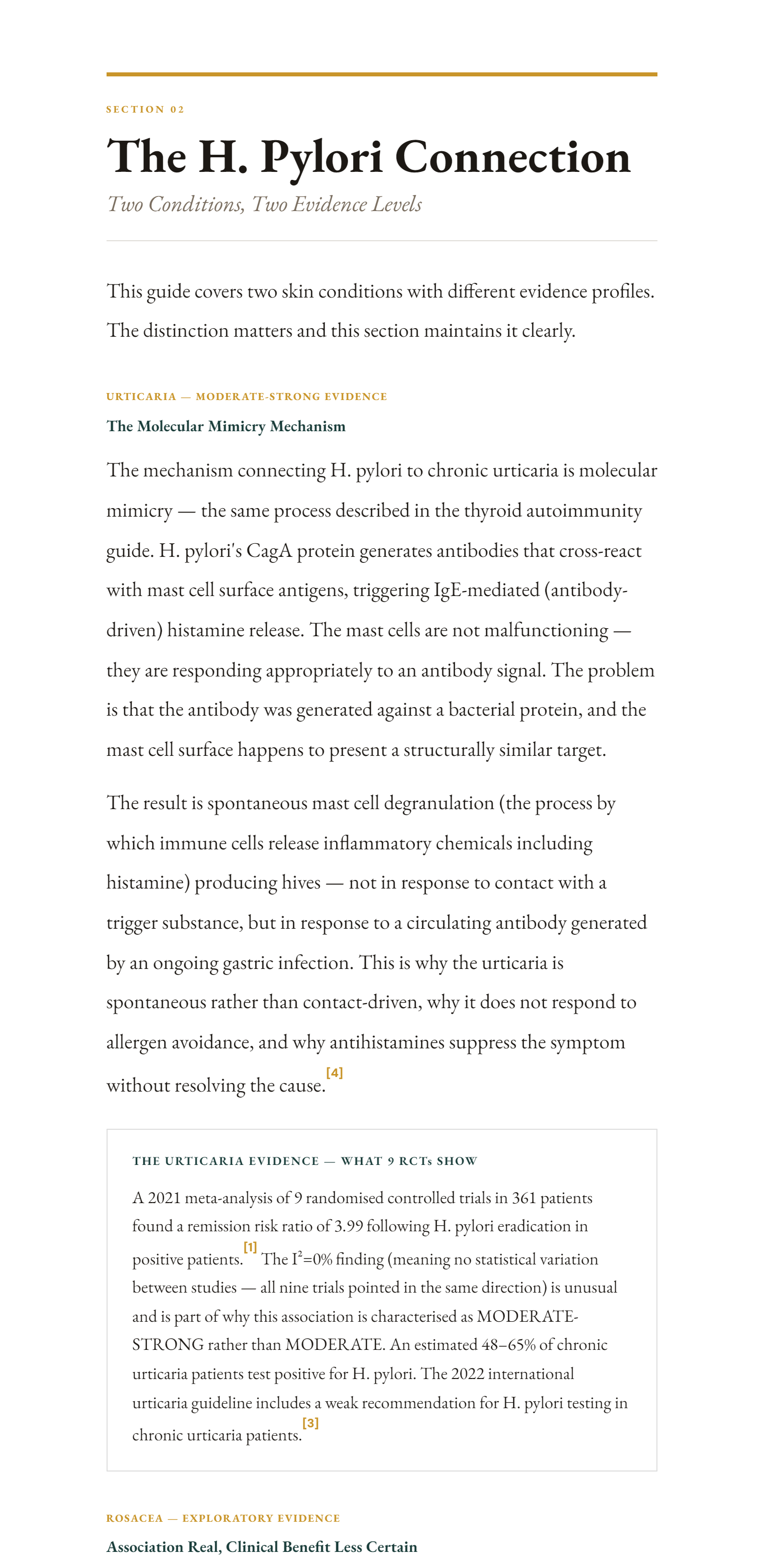 A page from Section 02 of the guide — The H. Pylori Connection